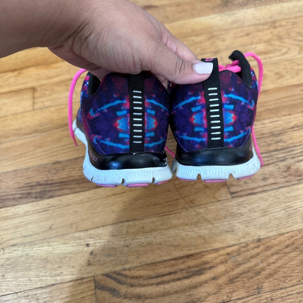 Skechers Flex Appeal Skech-Knit Sneakers Women 9 Tie Dye Pink Blue  BKMT - Picture 5 of 10